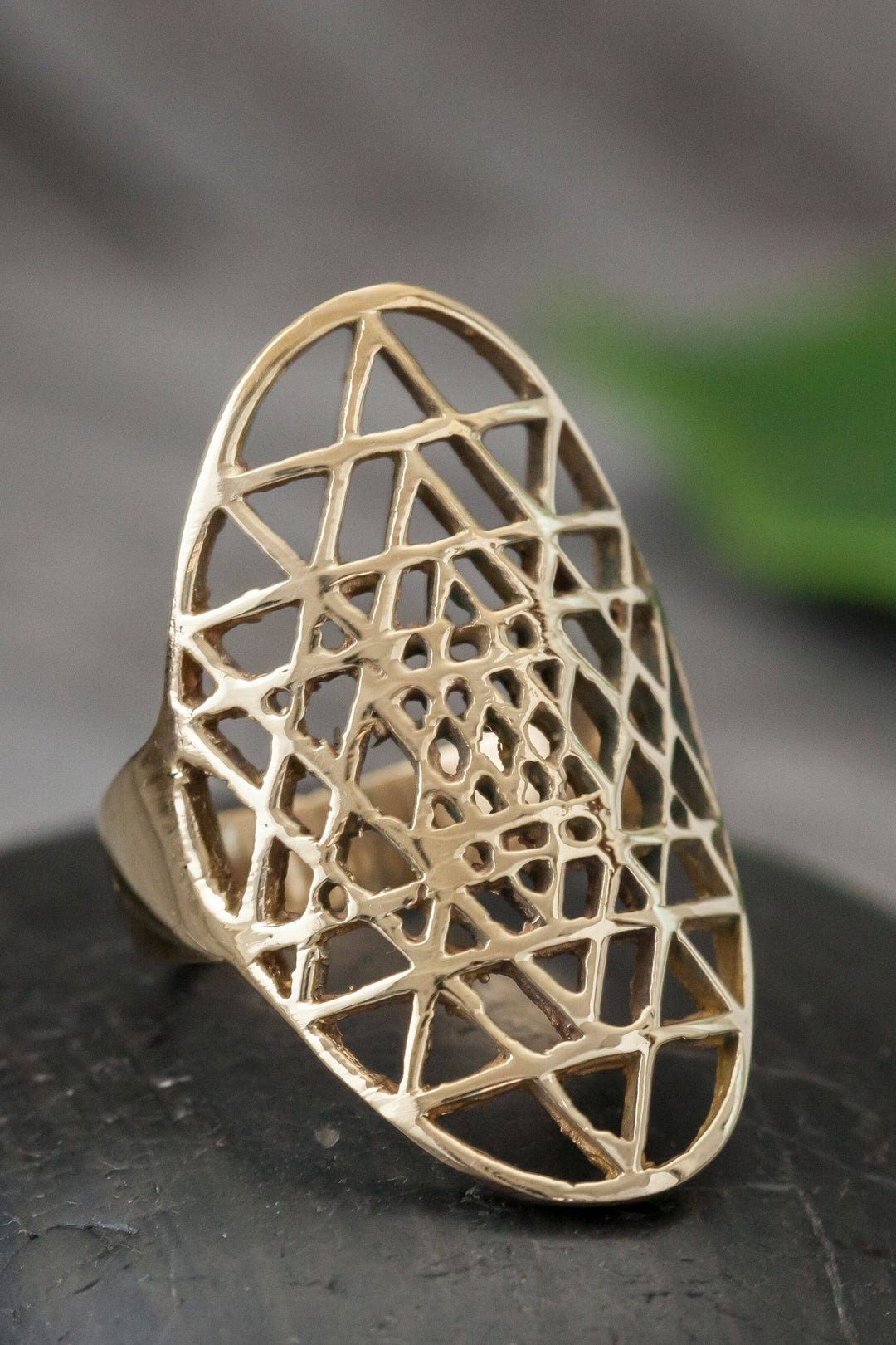 Brass Sri Yantra Ring