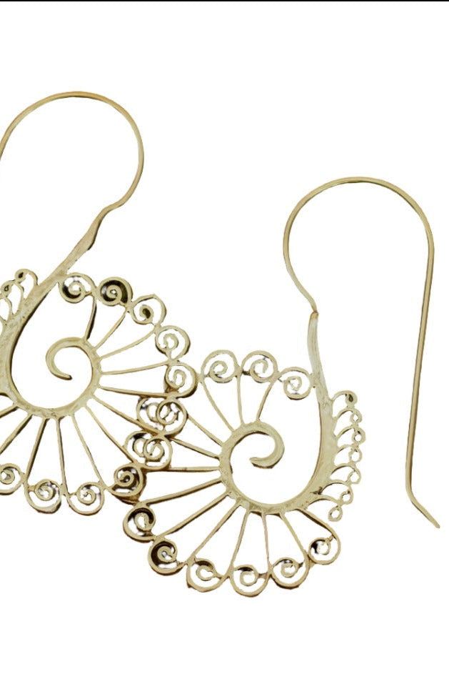 Brass Warrior Drop Earring