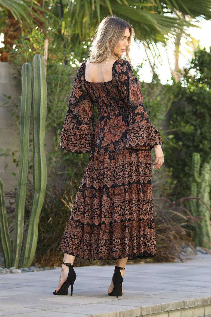 Belladonna Dress - Black Floral - The Daisy Chain