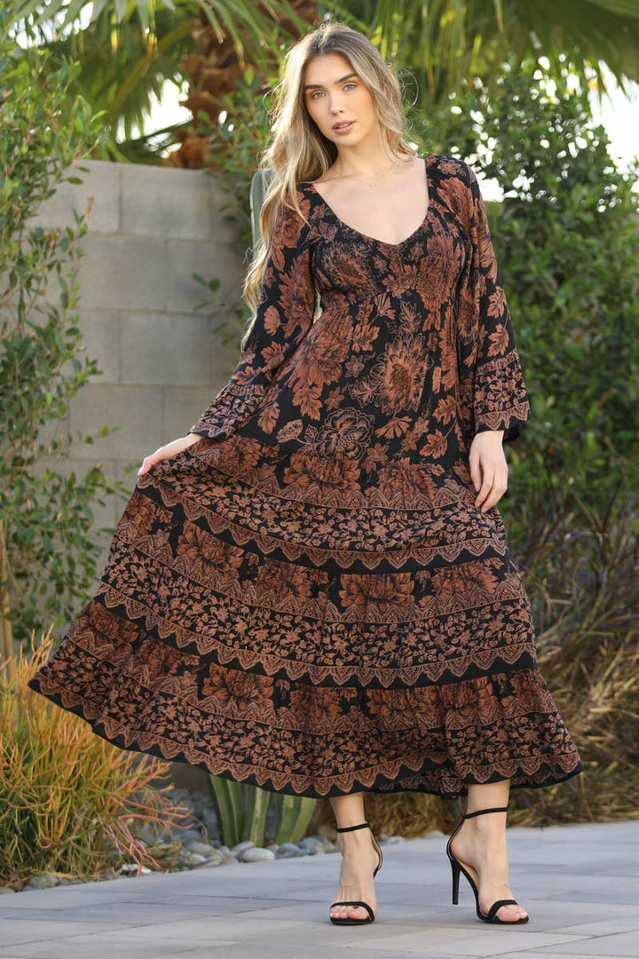 Belladonna Dress - Black Floral - The Daisy Chain