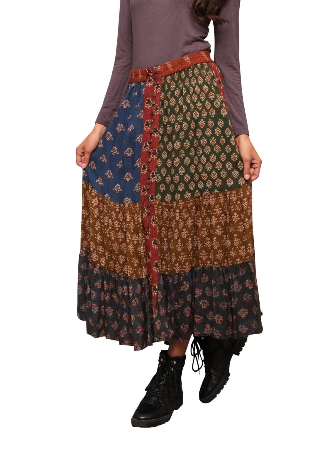 Blockprint Patchwork Skirt - The Daisy Chain