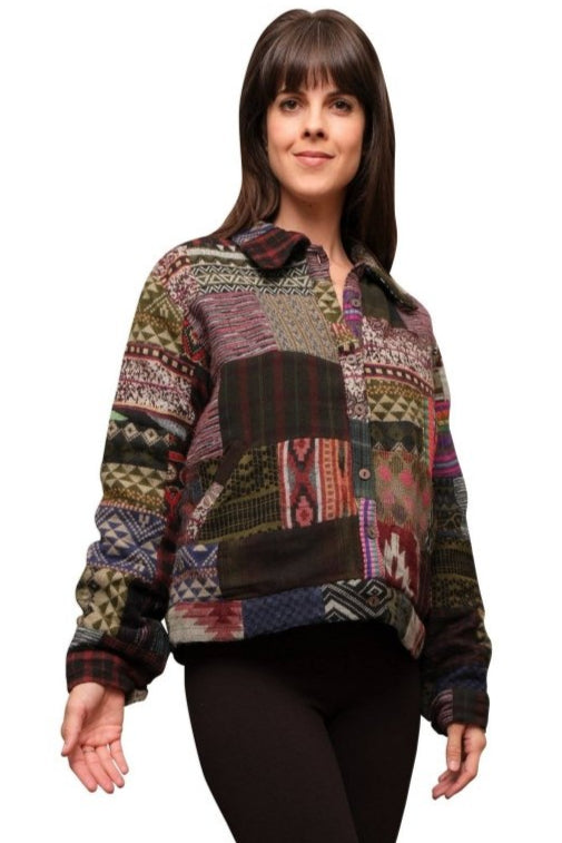 Boho Fleeced Patchwork Jacket - The Daisy Chain