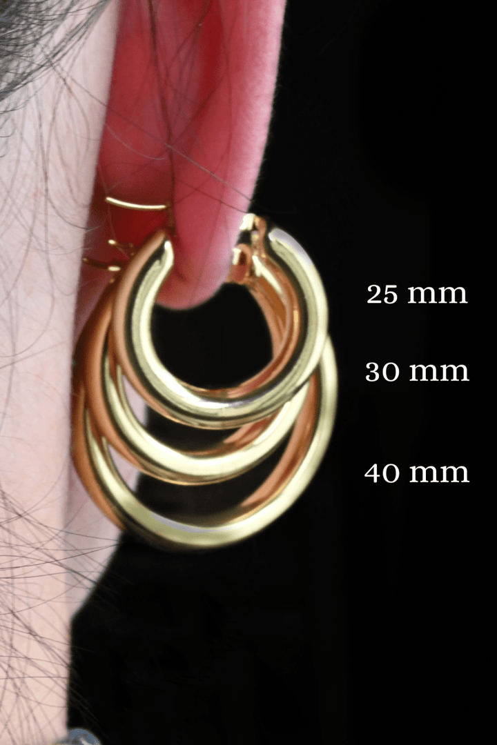 Gold Tunnel Hoops - 50 mm - The Daisy Chain