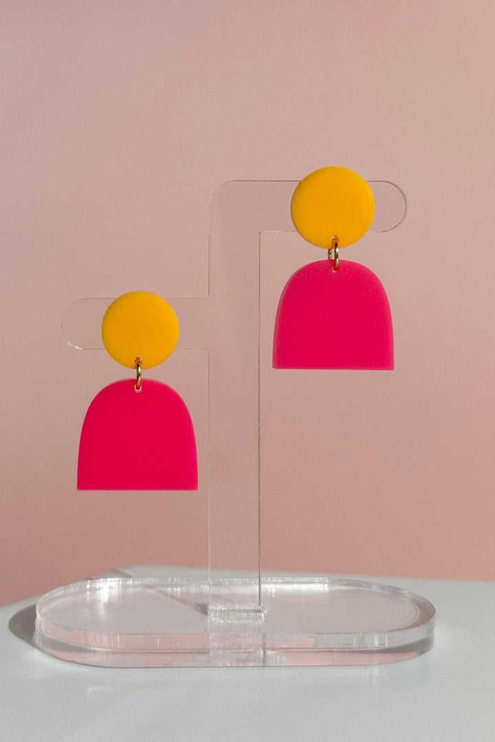 Lad Earrings: Mango & Hot Pink - The Daisy Chain