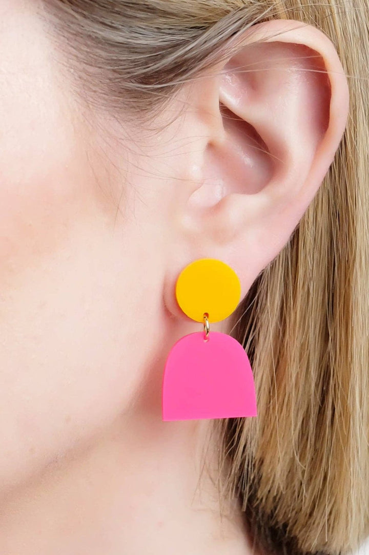 Lad Earrings: Mango & Hot Pink - The Daisy Chain