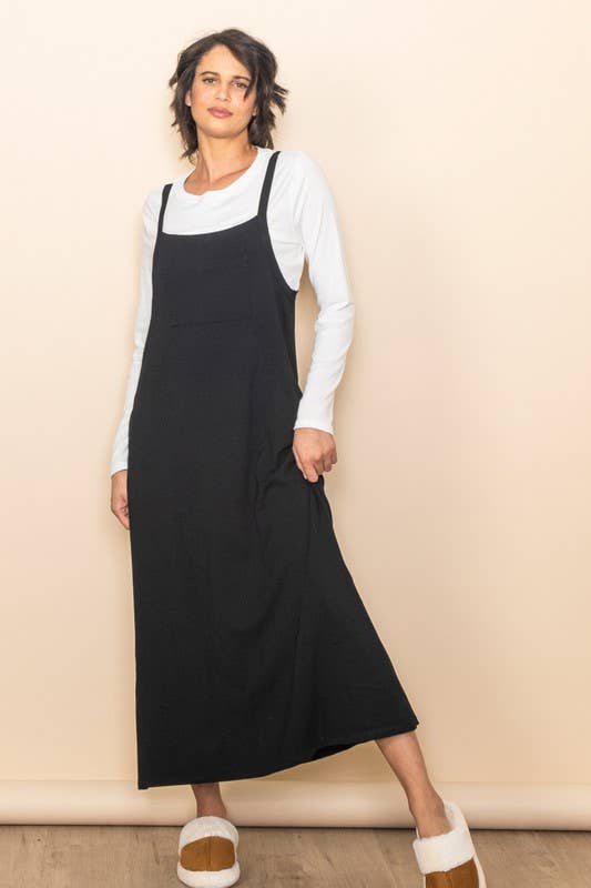 Overall Maxi Dress - Black - The Daisy Chain