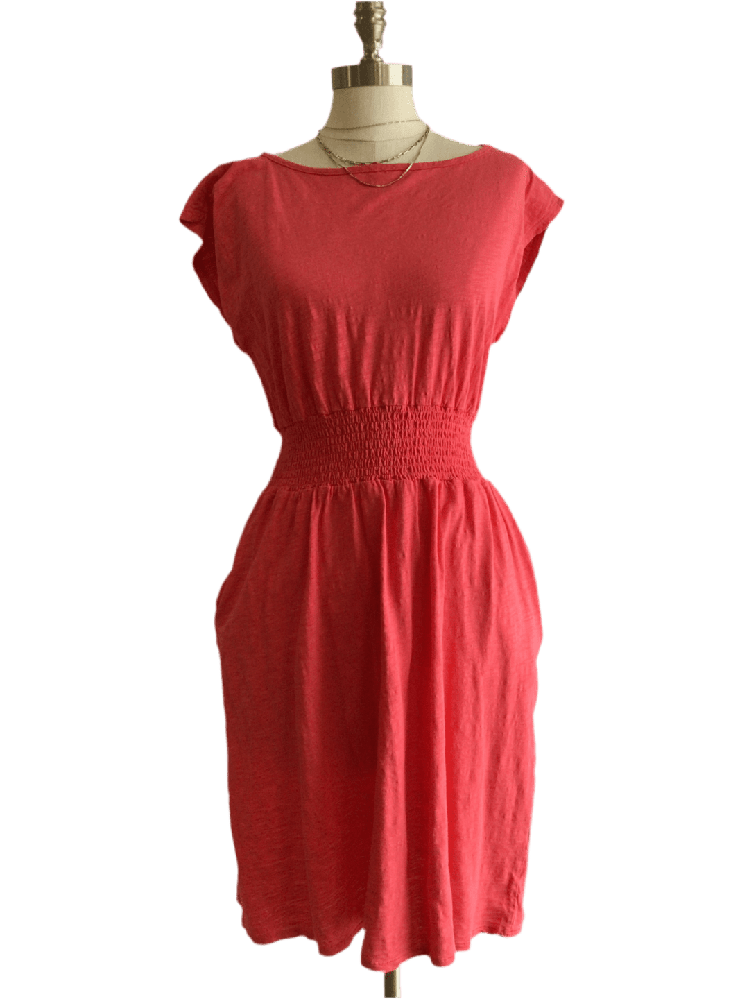 Smocked Waist Dress - Cherry - The Daisy Chain