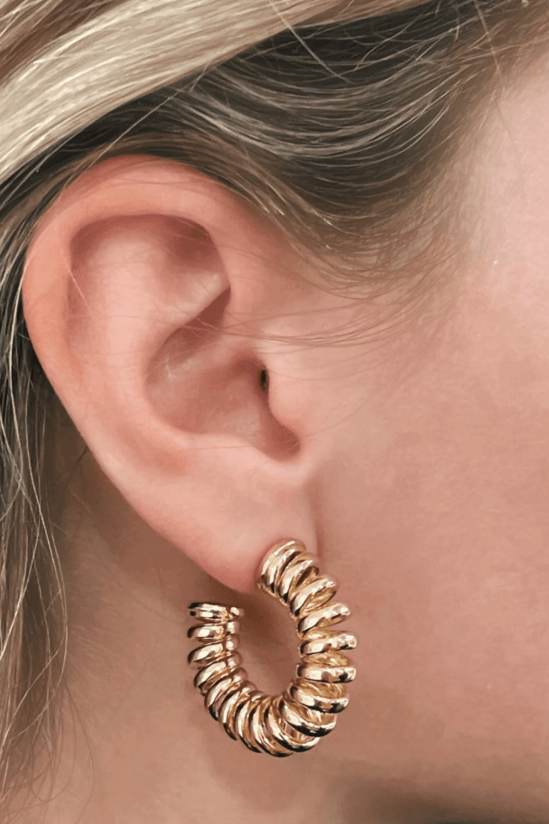 Twisted Spiral Gold Hoop Earring - The Daisy Chain