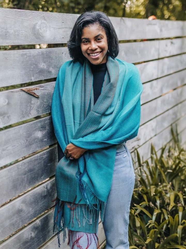 Alpacasilk Wrap - Seascape - The Daisy Chain