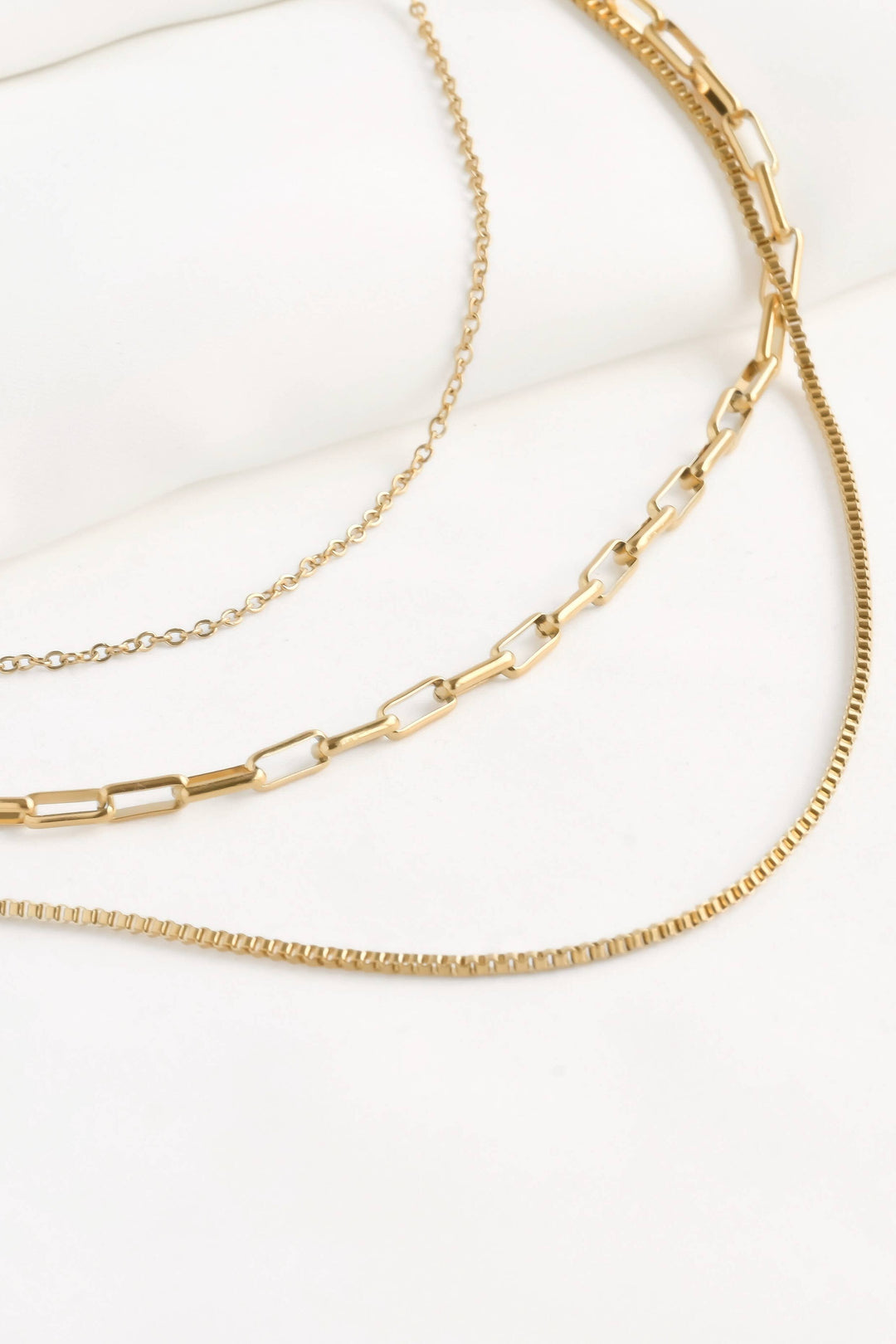 Triple Strand Chain Necklace