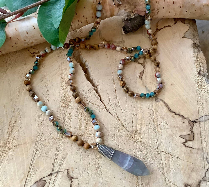 Teal Combo: Jasper necklace