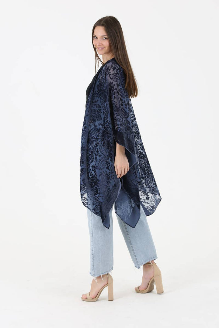 Indigo Velvet Kimono