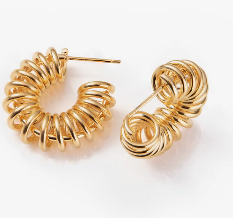 Twisted Spiral Gold Hoop Earring