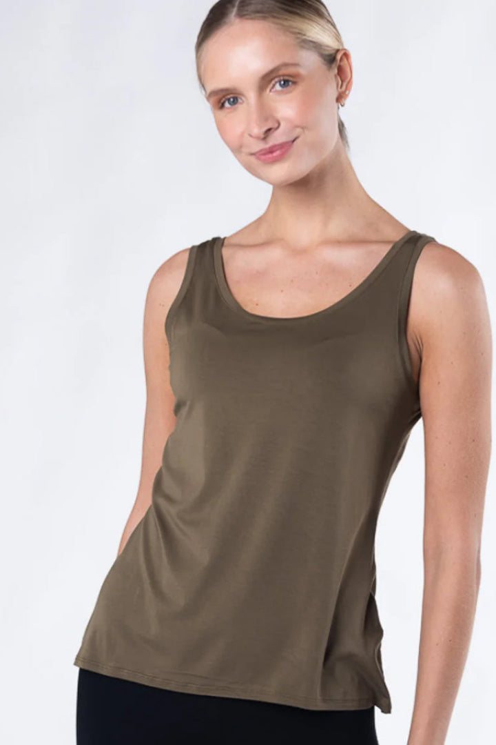 Round Neck Tank - Deep Olive