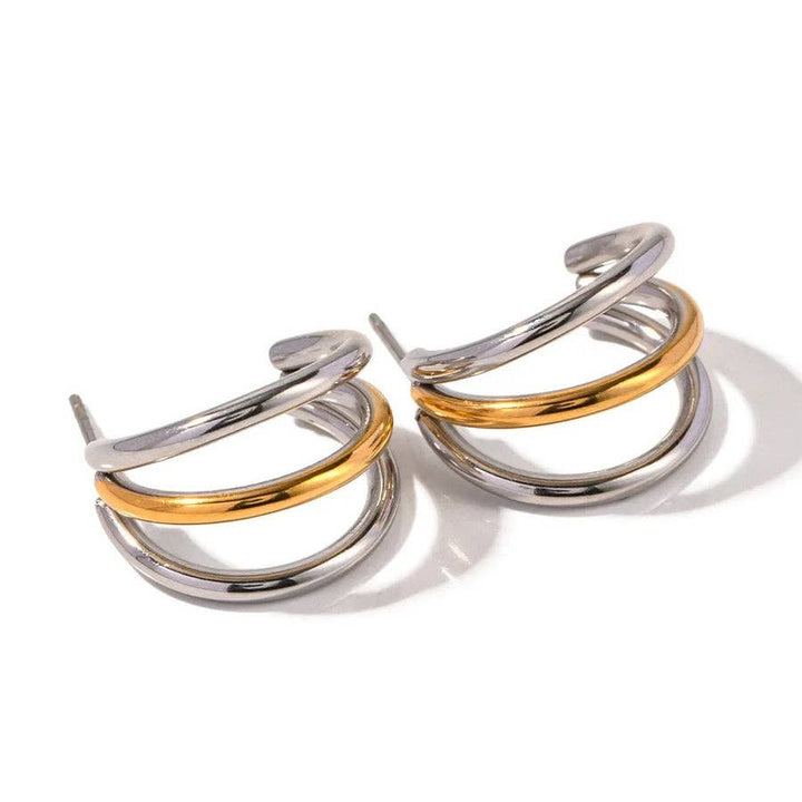 Lidia Triple Tube Hoop Earring