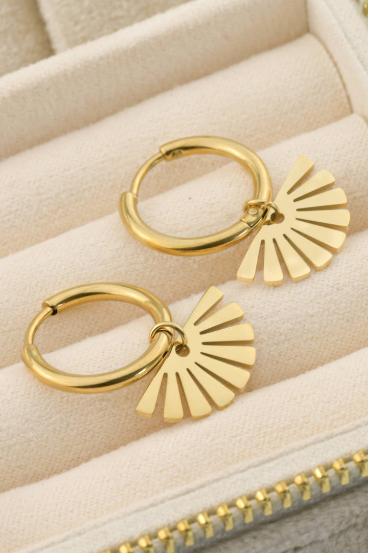 Gold Charm Hoops - Fan Hoops