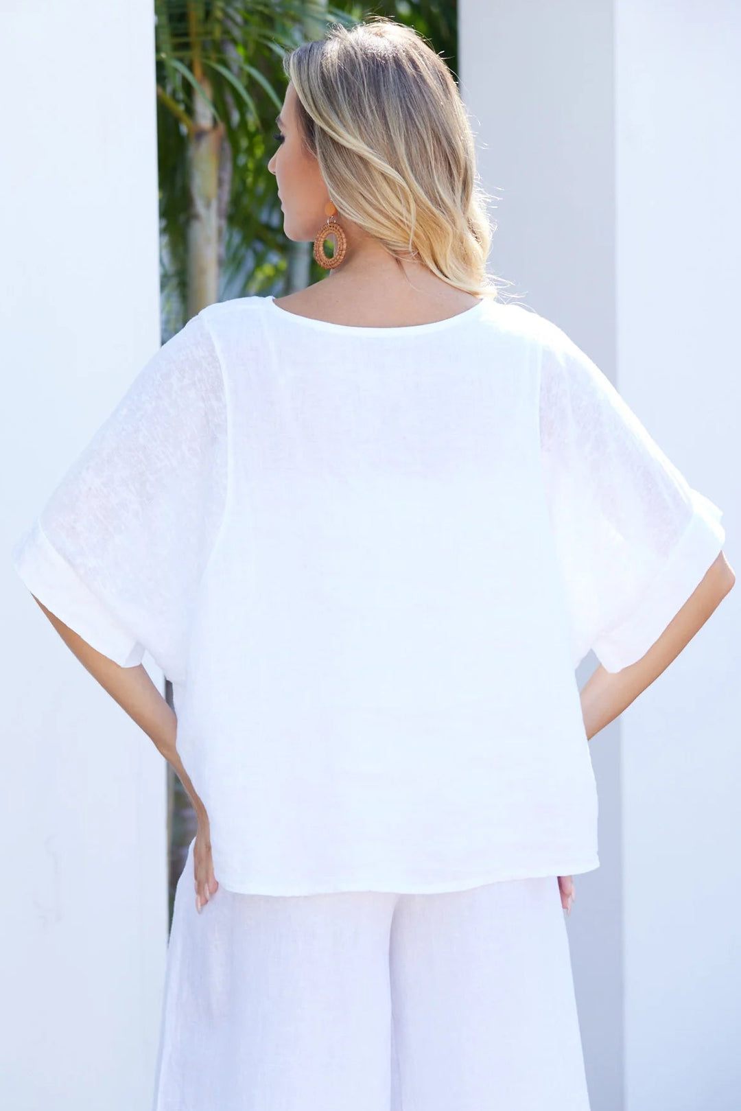 Relaxed Linen Tee- White