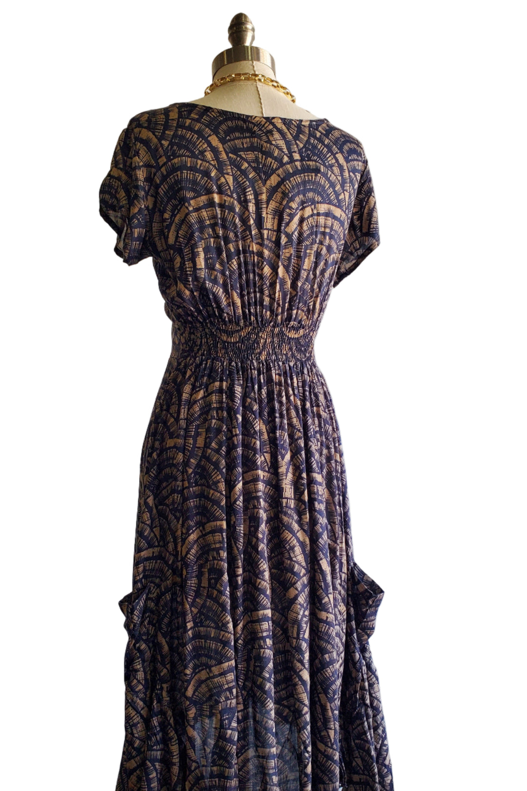Swing Dress- Black Fan