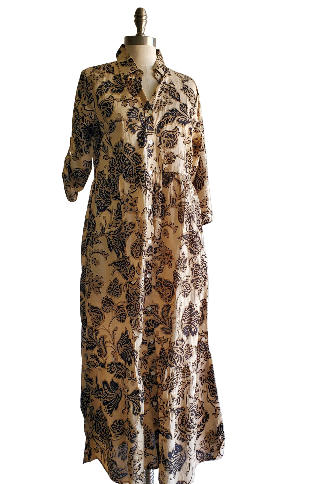 Safari Dress- Gold Paisley