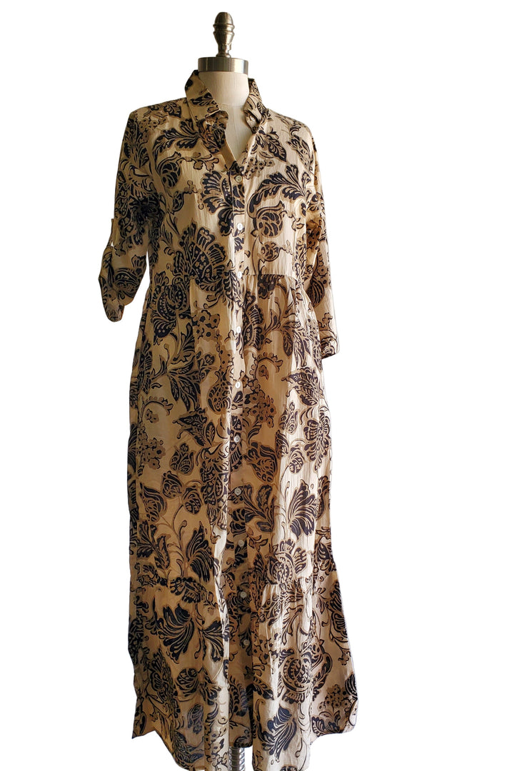 Safari Dress- Gold Paisley