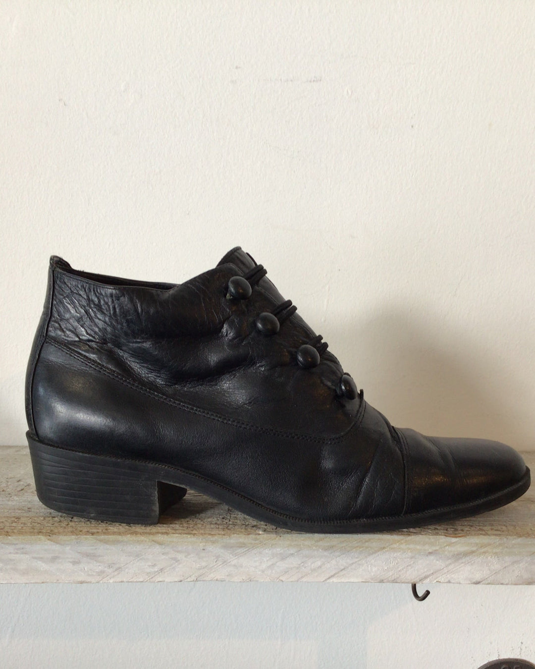 Leather Button Boot - Size 8