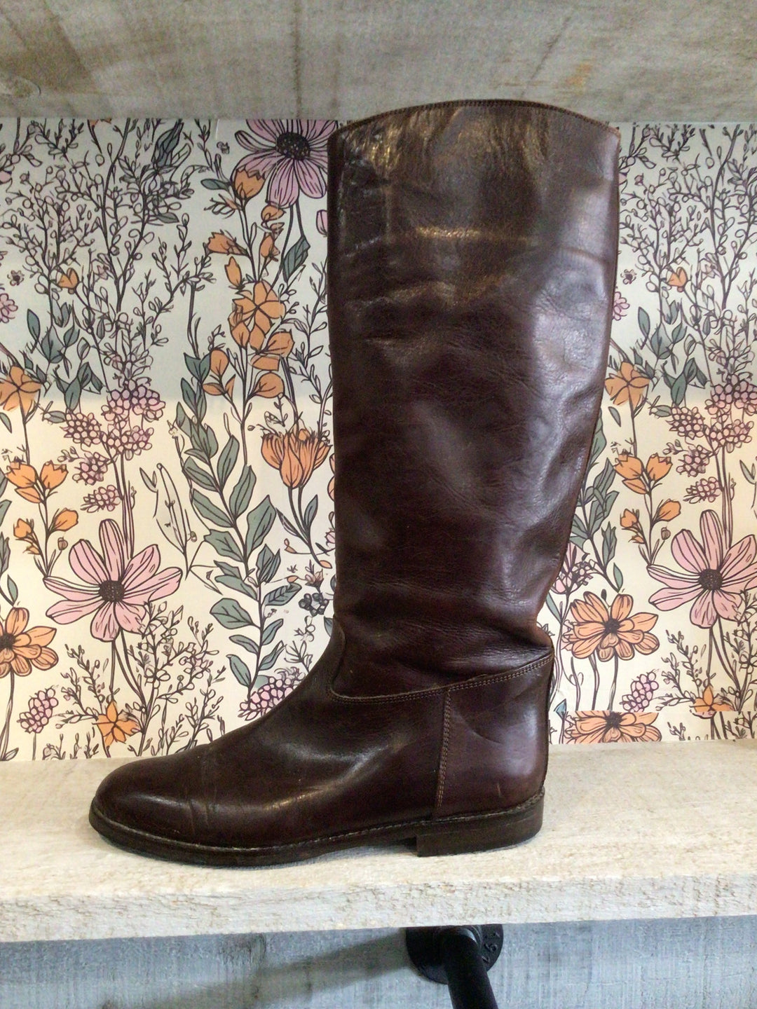 Brown Knee High Leather Boots