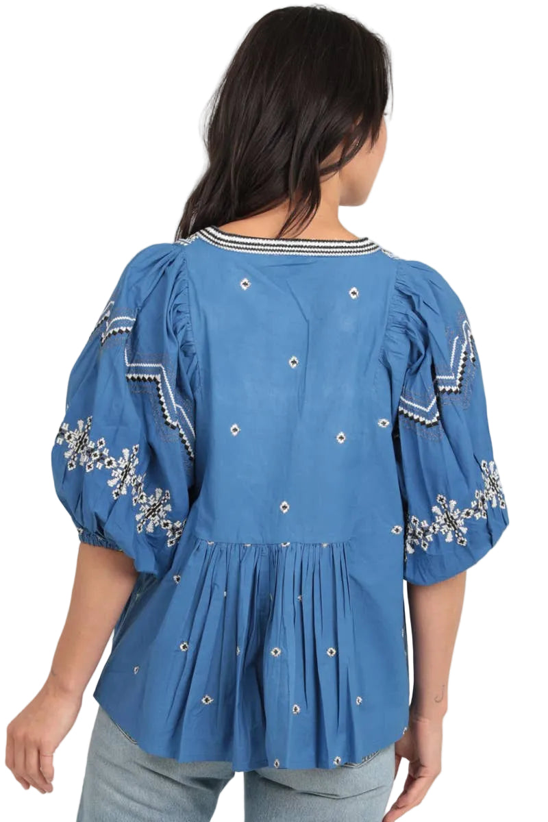 Morocco Blouse- Royal Blue