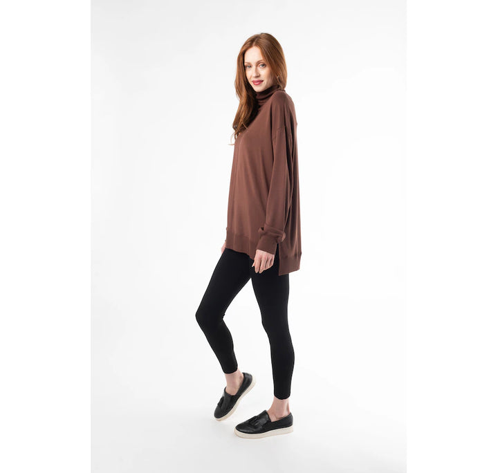 Zia Turtleneck Top - Cocoa