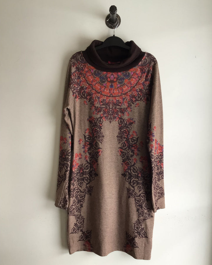 Brown Patterned Dress
