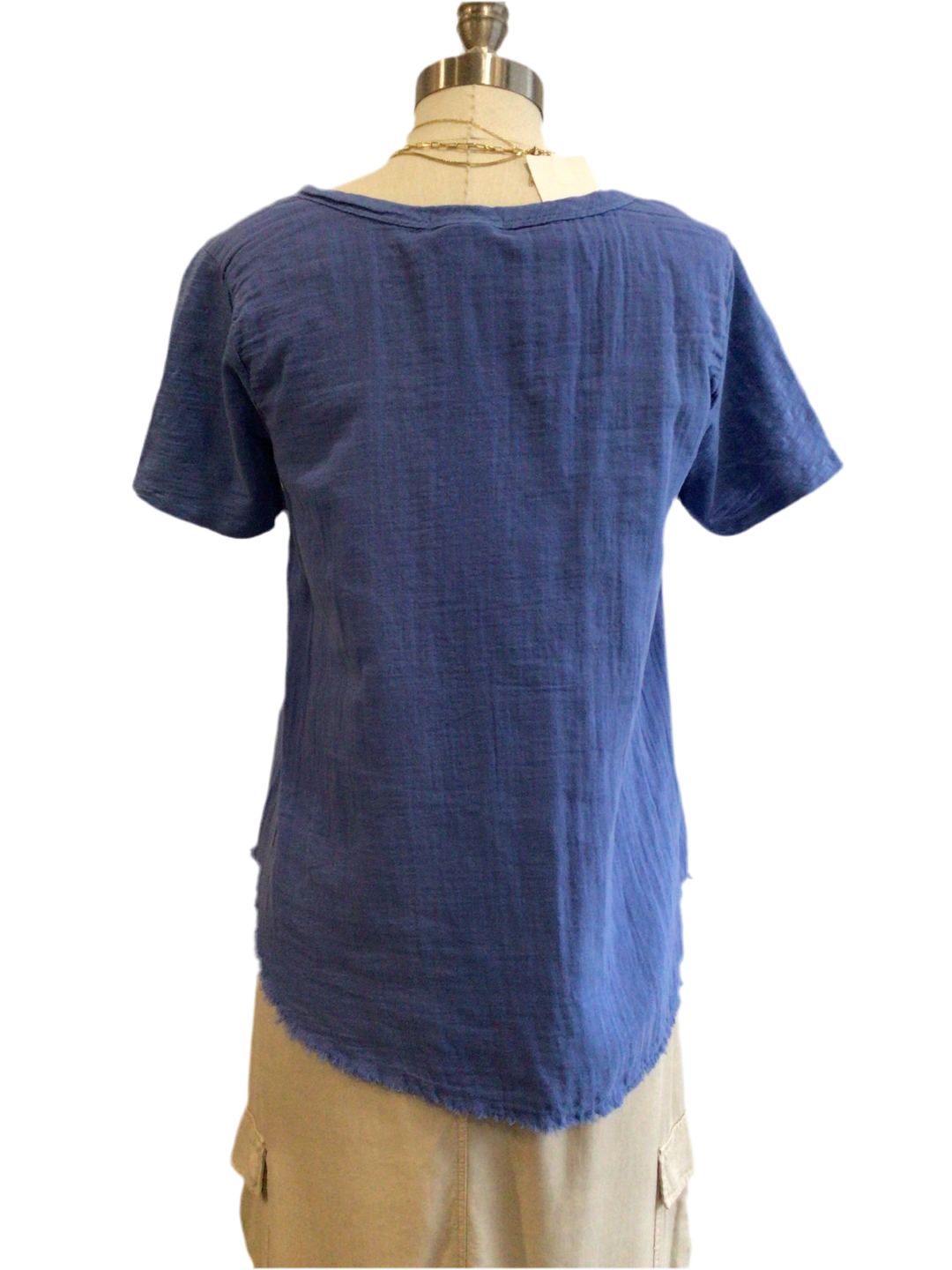 Scoop Neck Tee - Blue