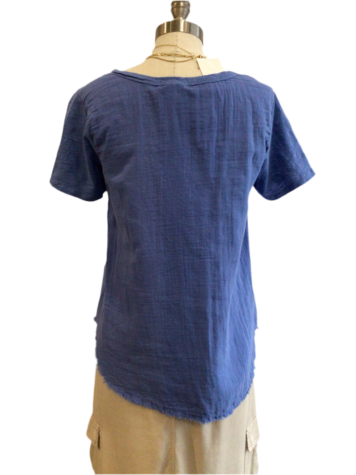 Scoop Neck Tee - Blue