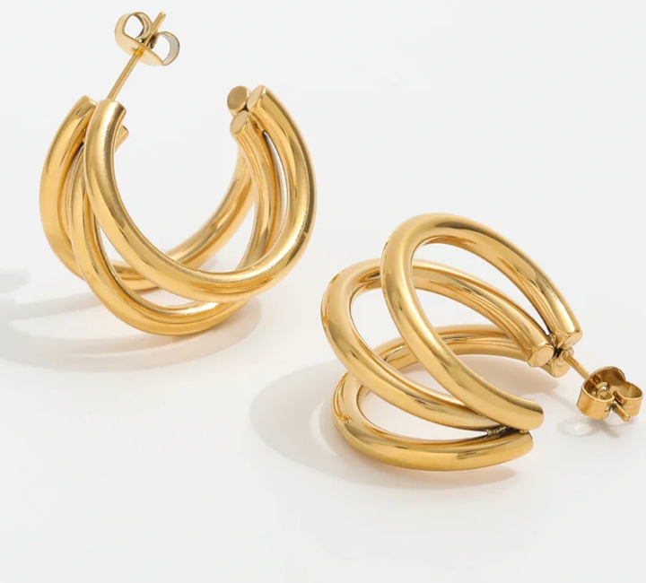 Lidia Triple Tube Hoop Earring