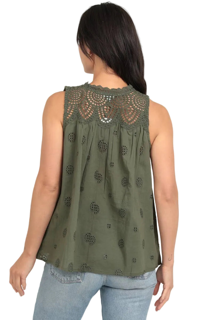 Lace Tank - Olive