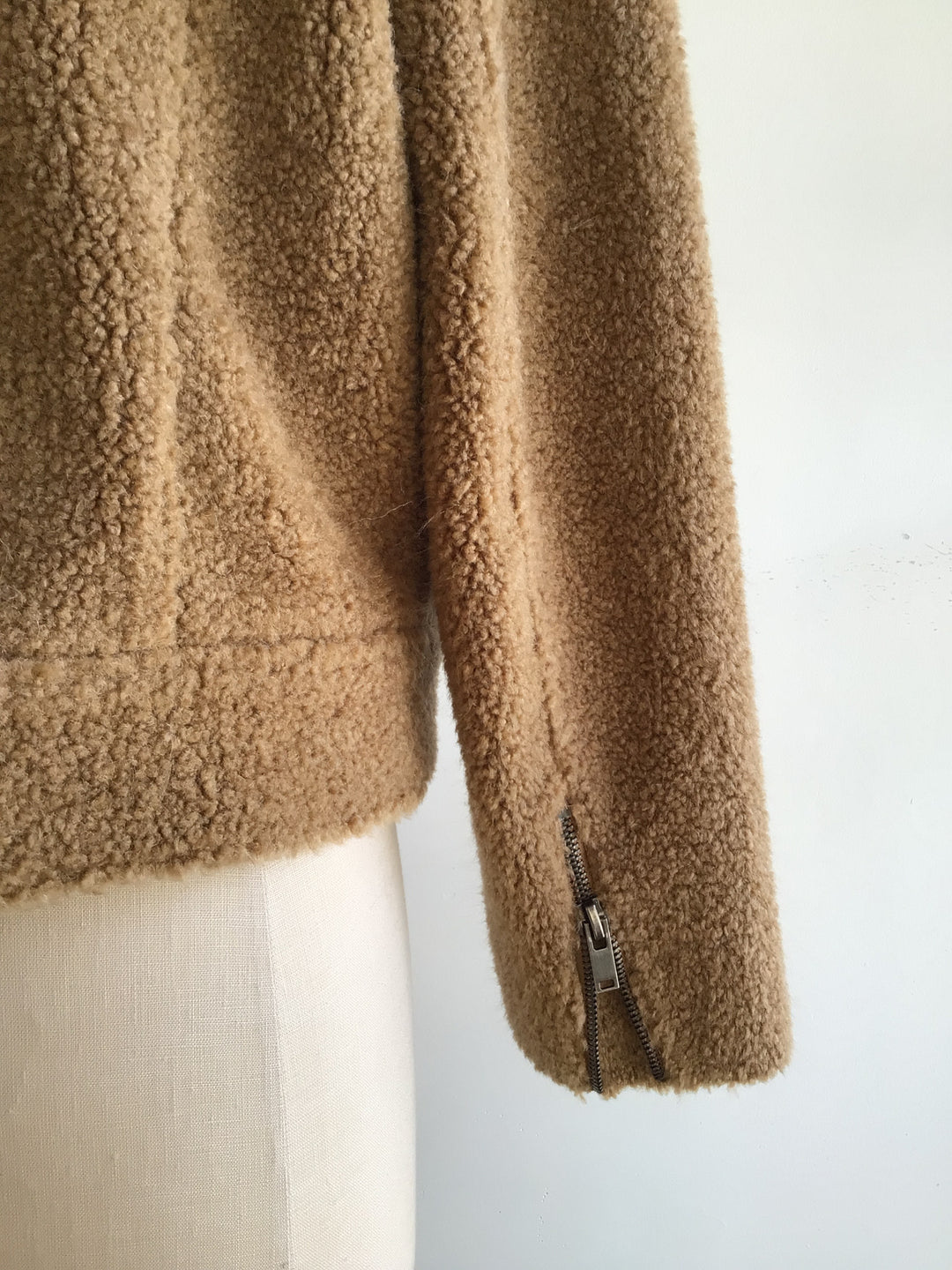 Cropped Sherpa Moto Jacket - Medium