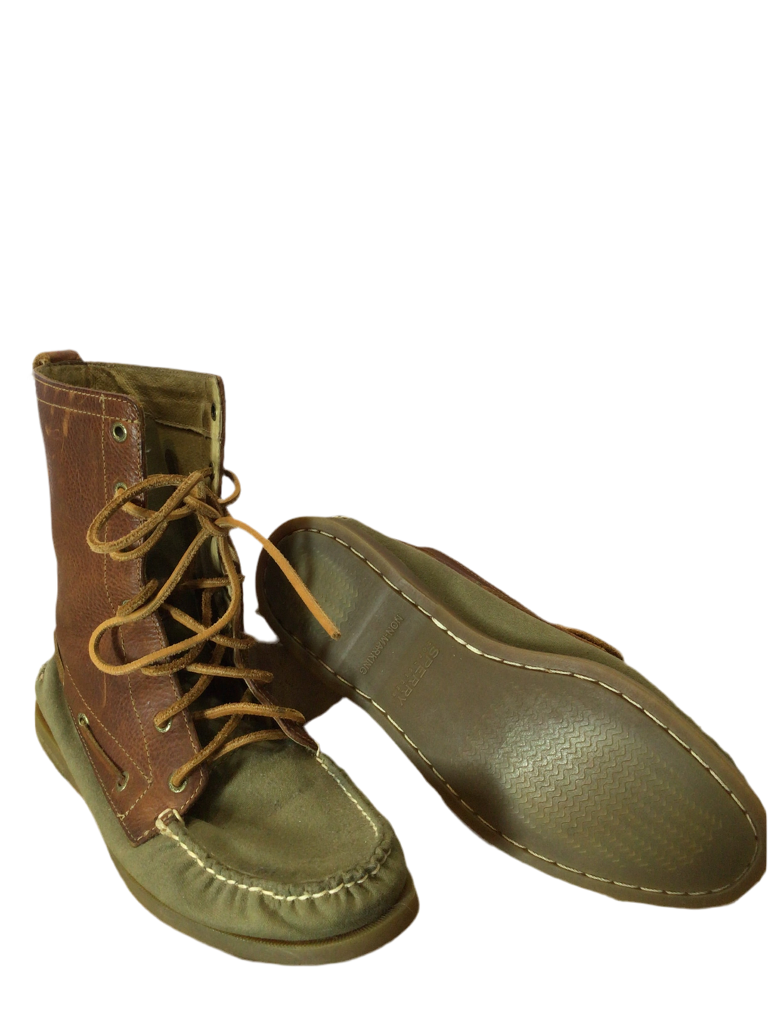 Leather and Canvas Sperry Boots