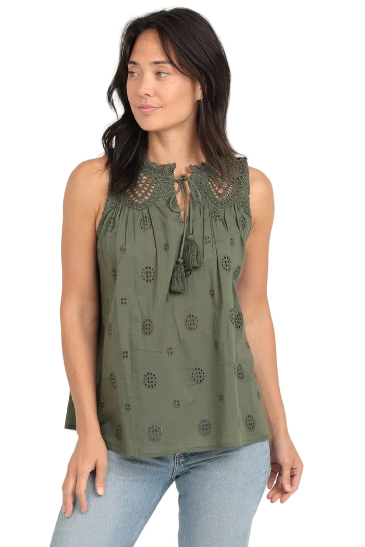 Lace Tank - Olive