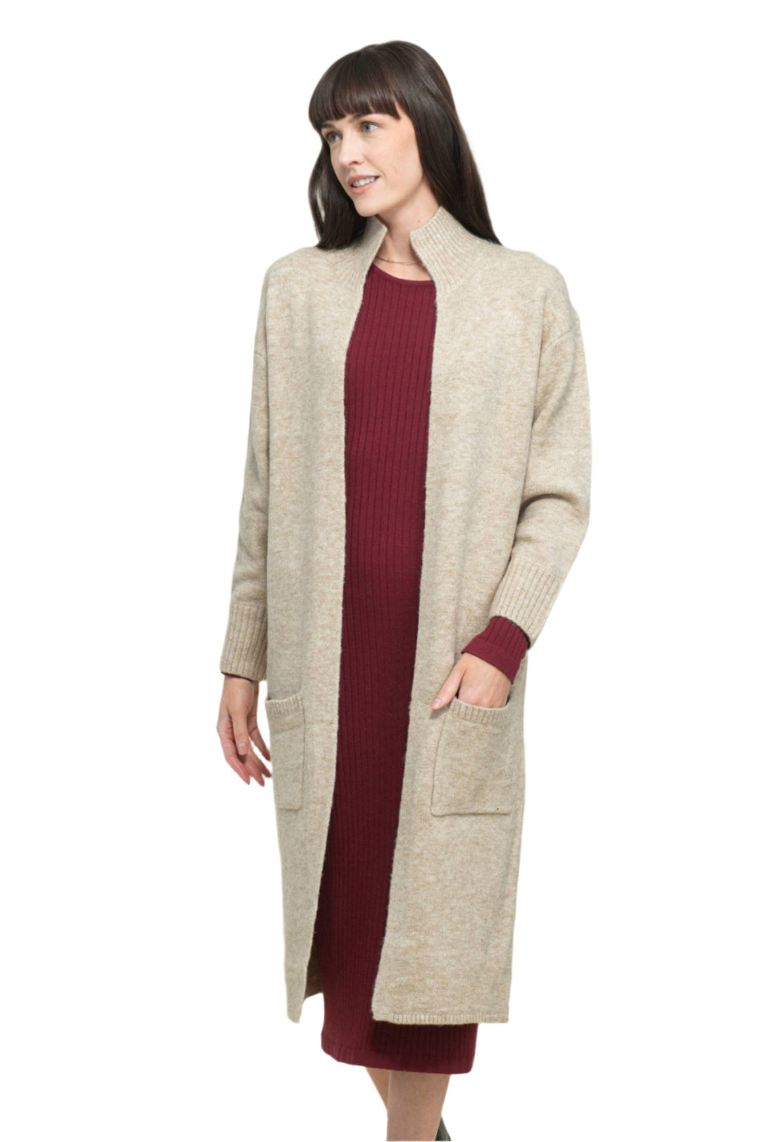 Oversize Long Cardi - Taupe