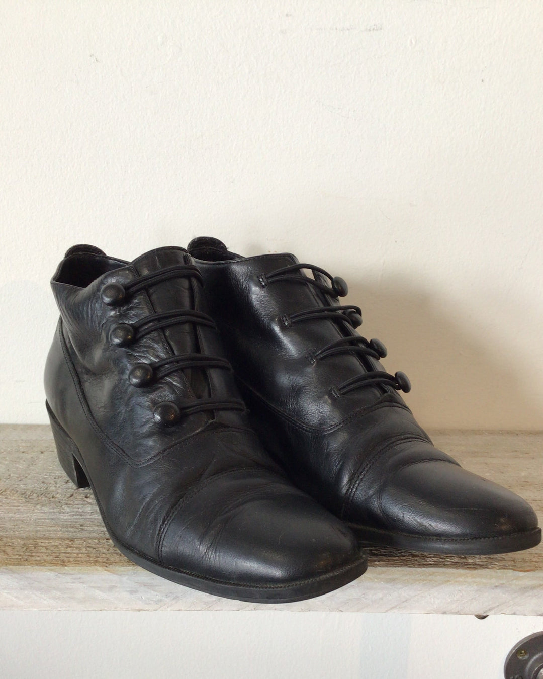 Leather Button Boot - Size 8