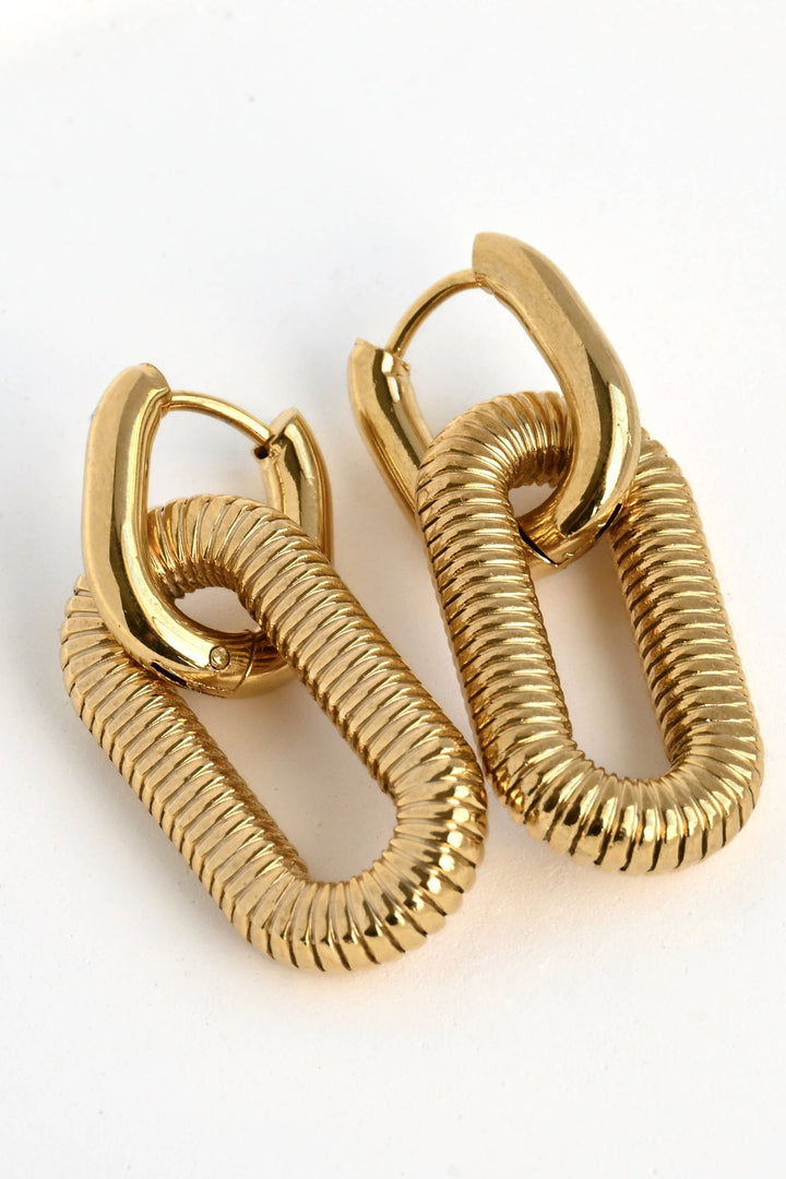 Double Link Huggies: 18k Gold Plated