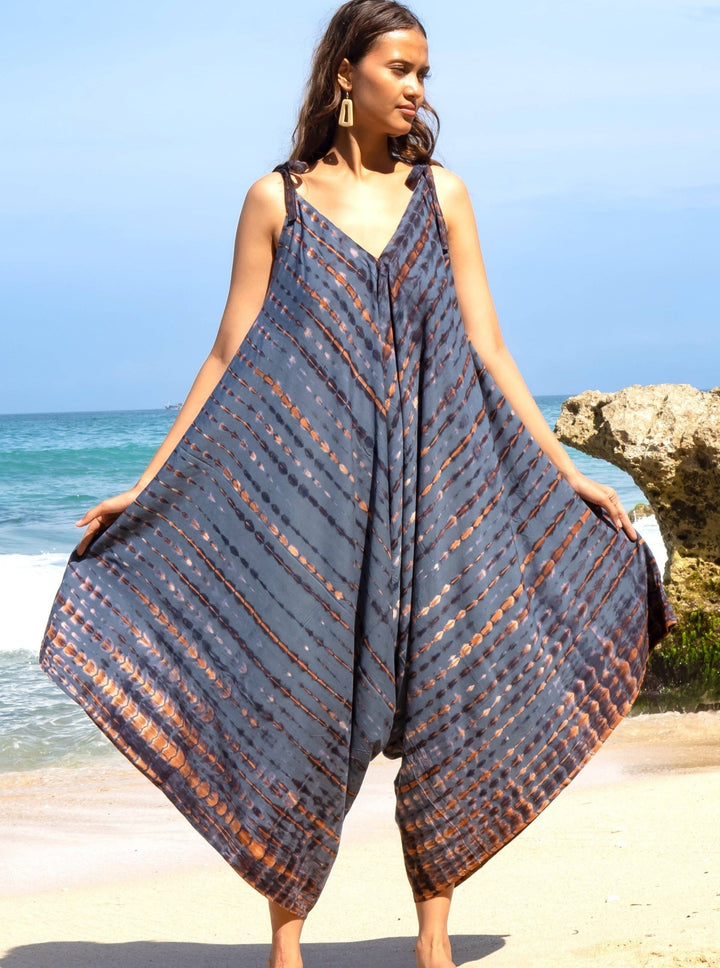 Beach Romper - Denim & Gold