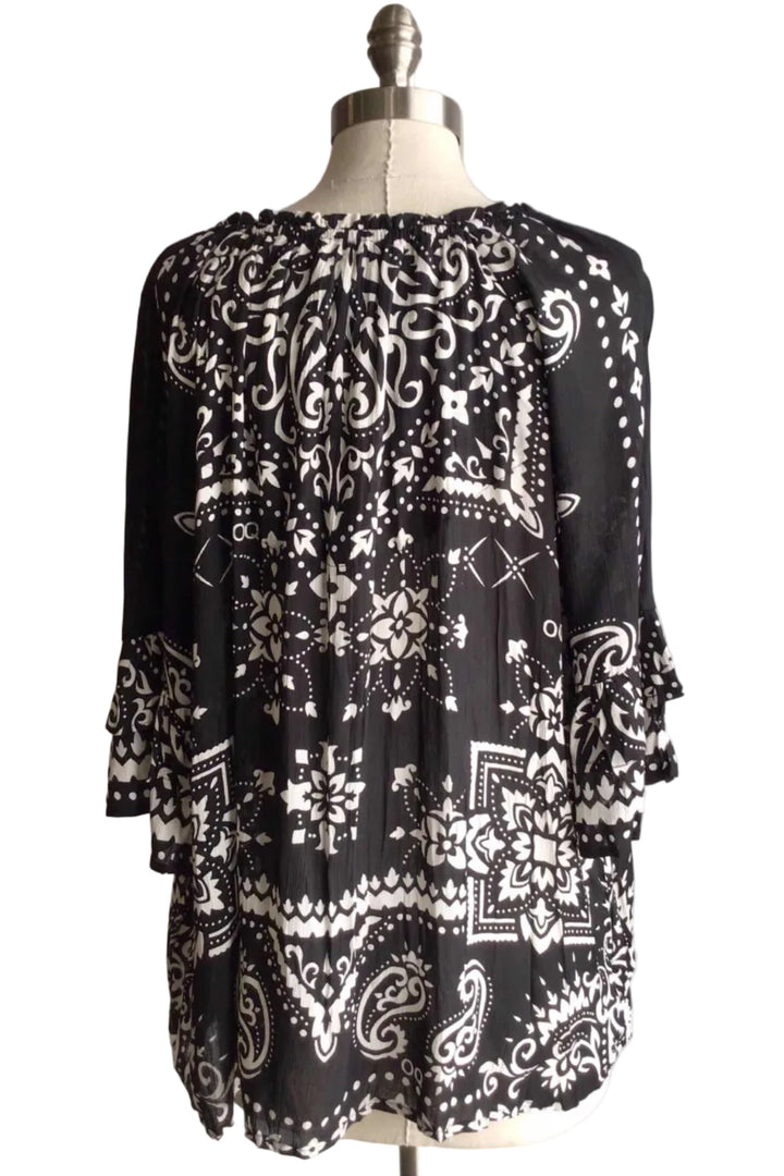Bandana Blouse: Black