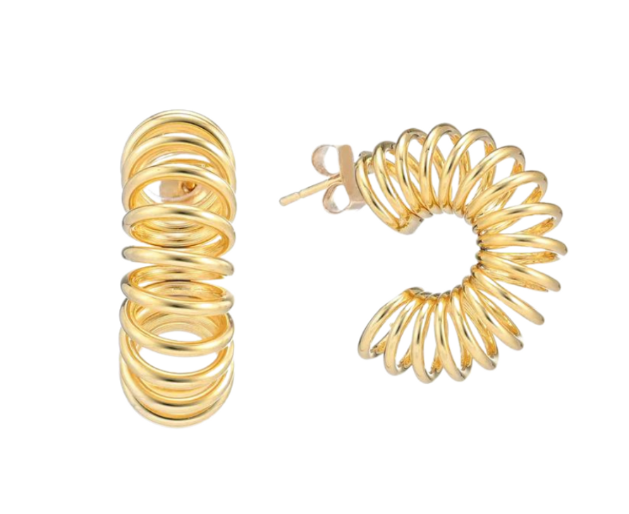 Twisted Spiral Gold Hoop Earring