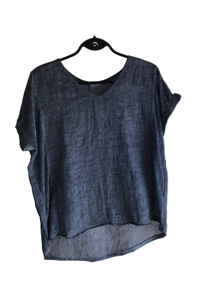 Classic Linen top: Navy