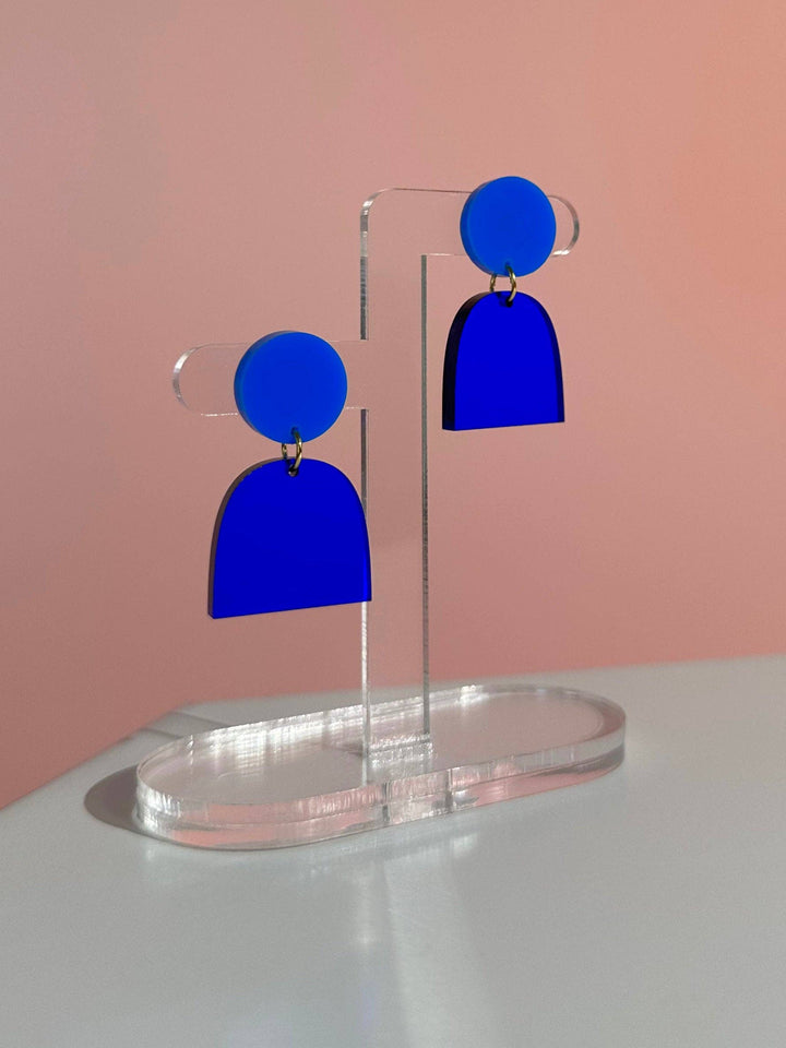 Lad Earrings: Transparent Cobalt Blue
