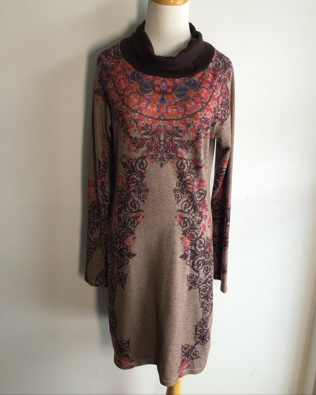 Brown Patterned Dress