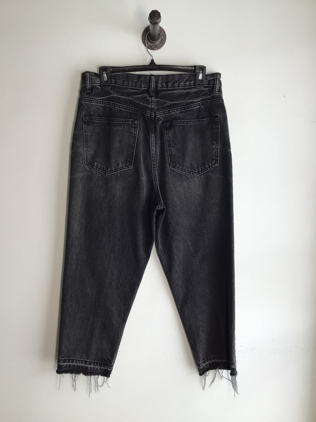 Zara Black Frayed Hem Jeans - Size 30