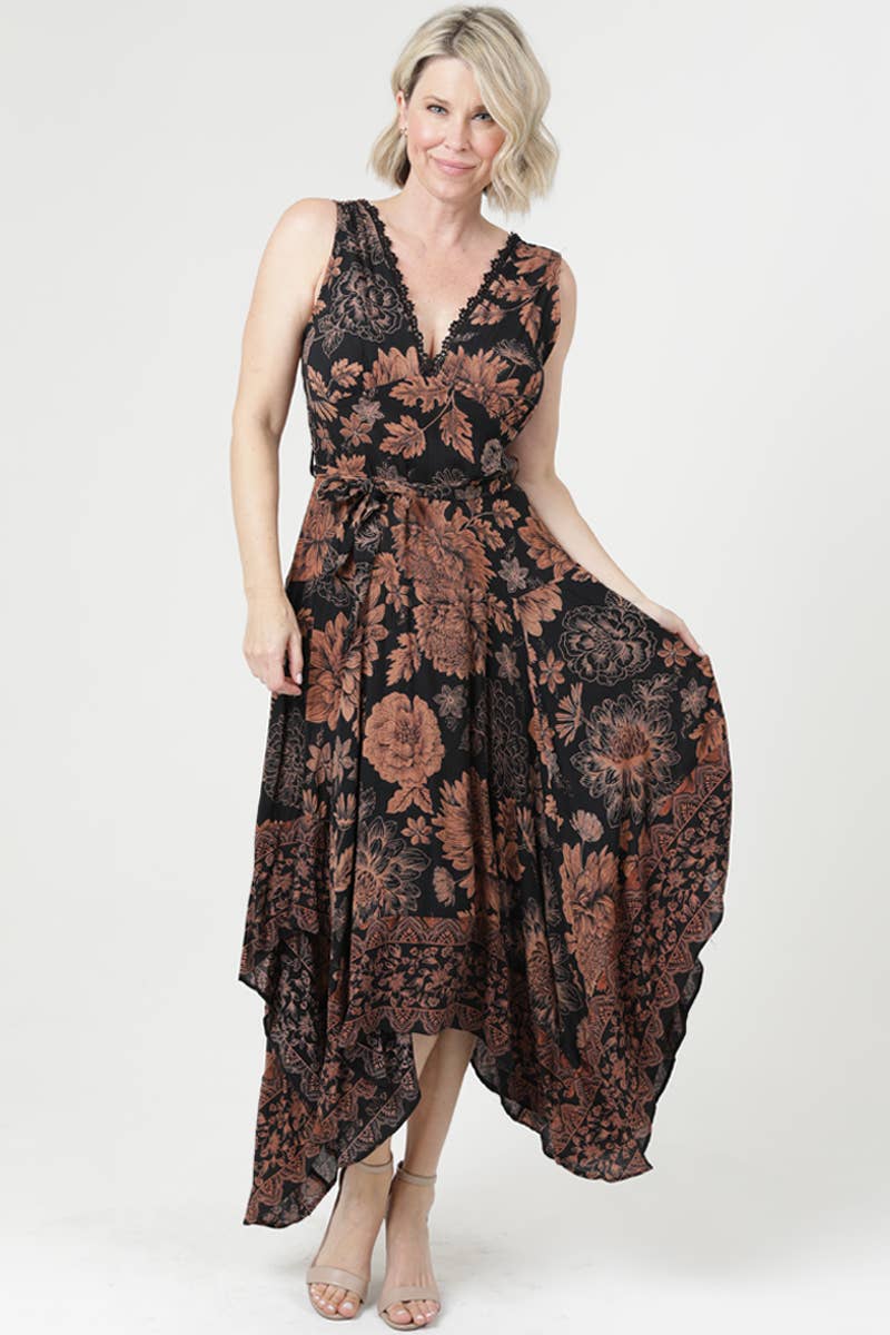 Belladonna Sleeveless Hankerchief Dress