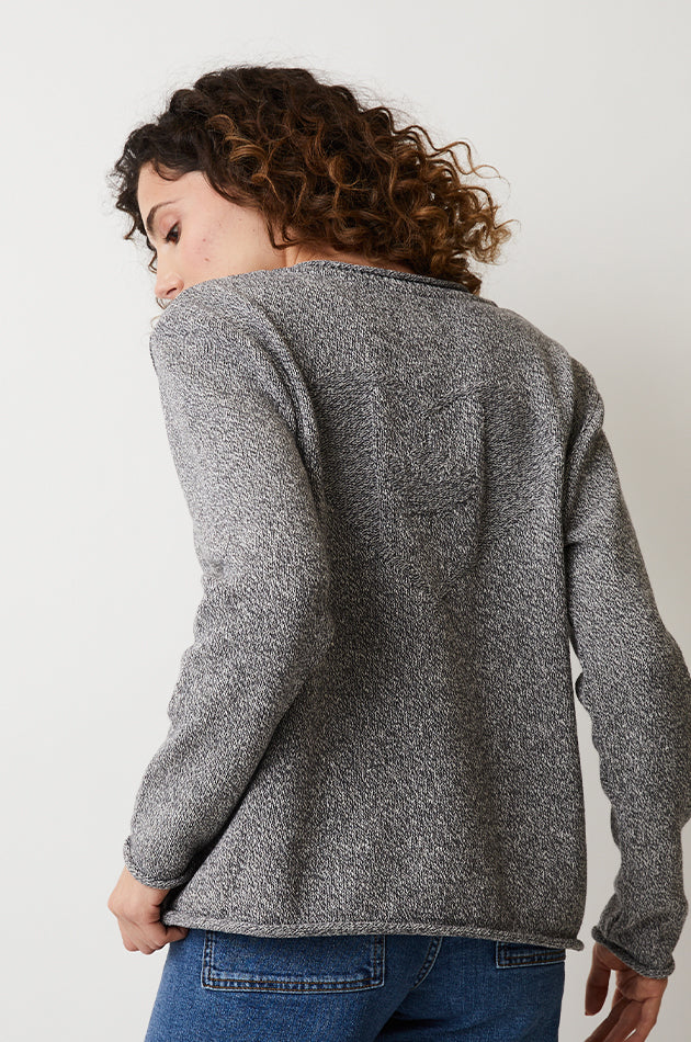 Dylan T-neck Sweater - Grey Tweed