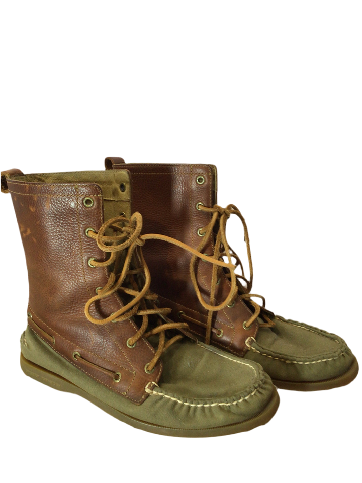 Leather and Canvas Sperry Boots