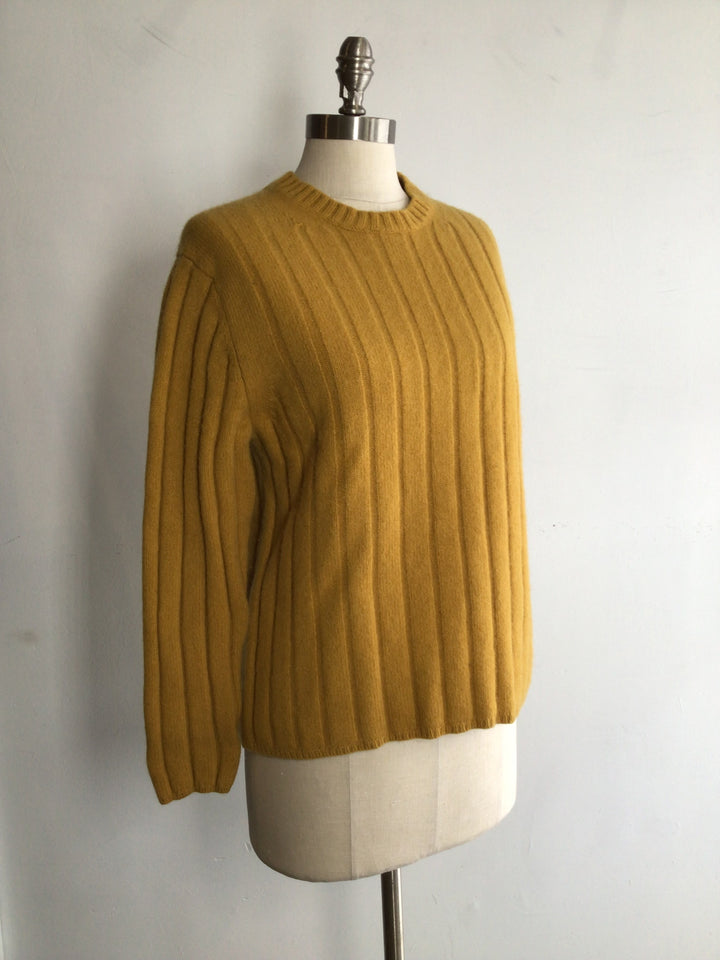Ribbed Wool Crew Sweater - Large